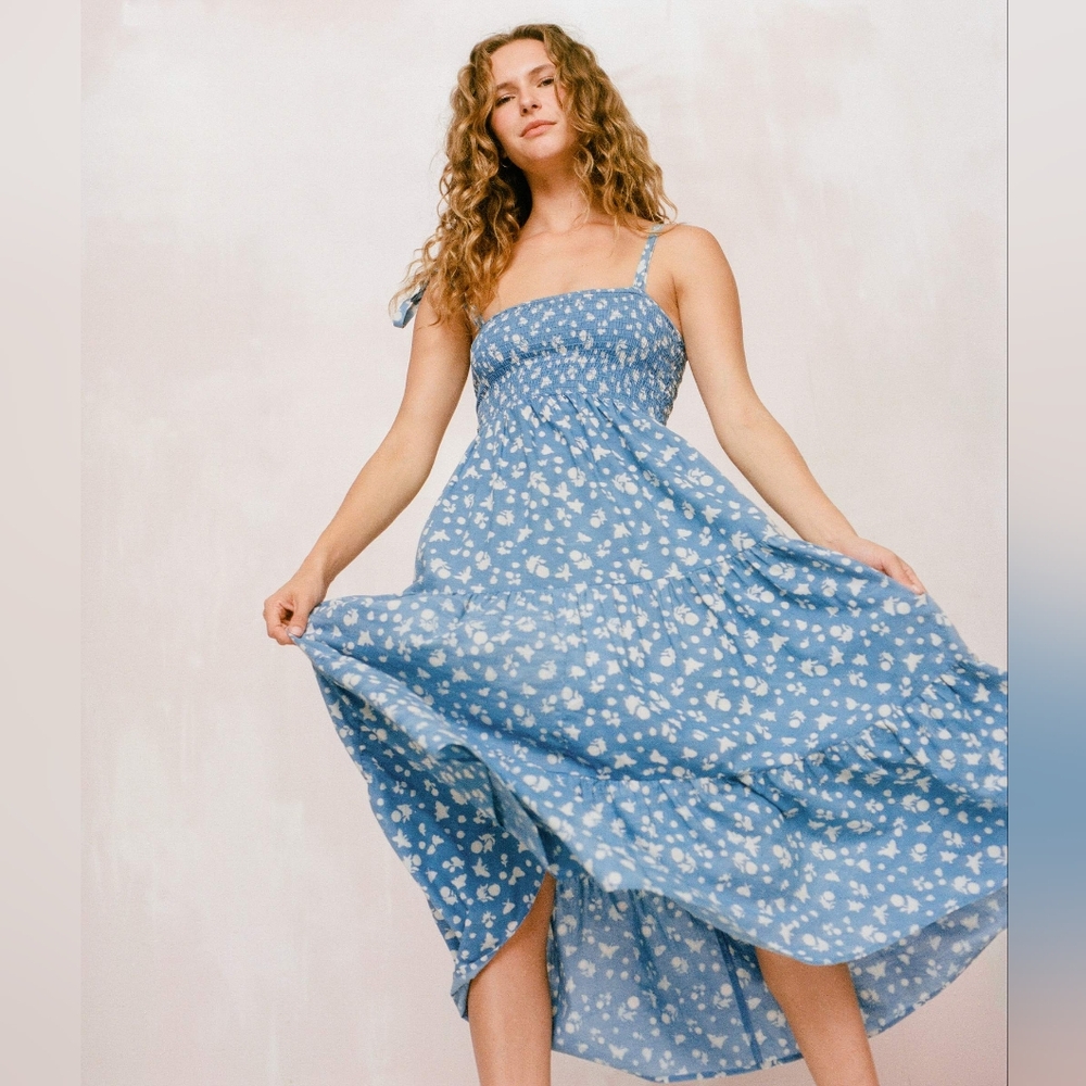Christy Dawn the Lina dress in indigo butterfly - size small